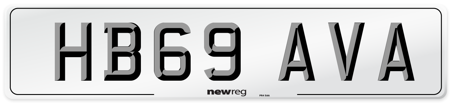 HB69 AVA Number Plate from New Reg